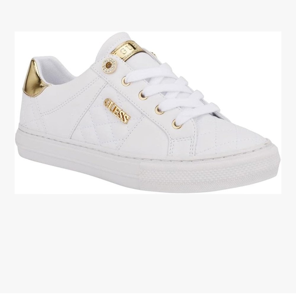 GUESS Sneakers White and Gold NWT